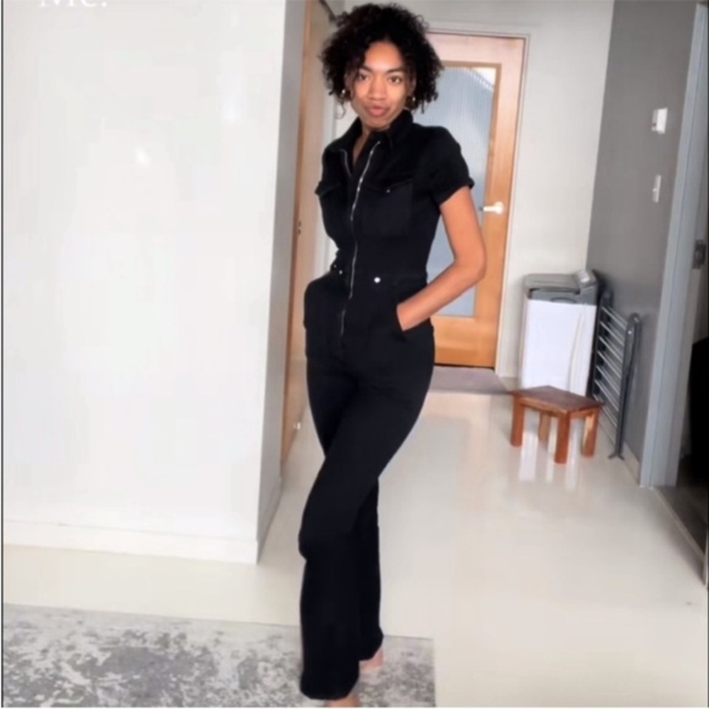Good American Fit For Success Flare Jumpsuit in Black